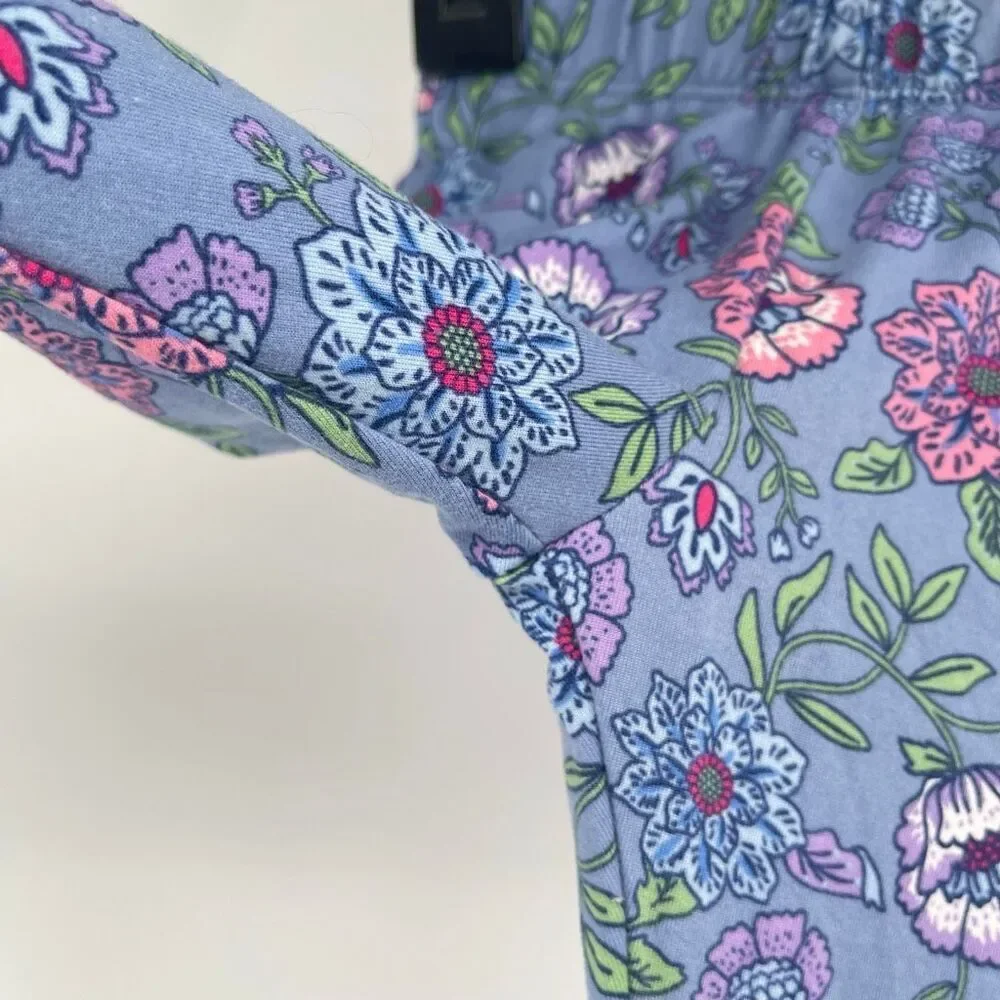Btween Baby 3pc Floral Bell Bottom Outfit Blue Ruffle Top Leggings Headband 12M - Picture 12 of 15